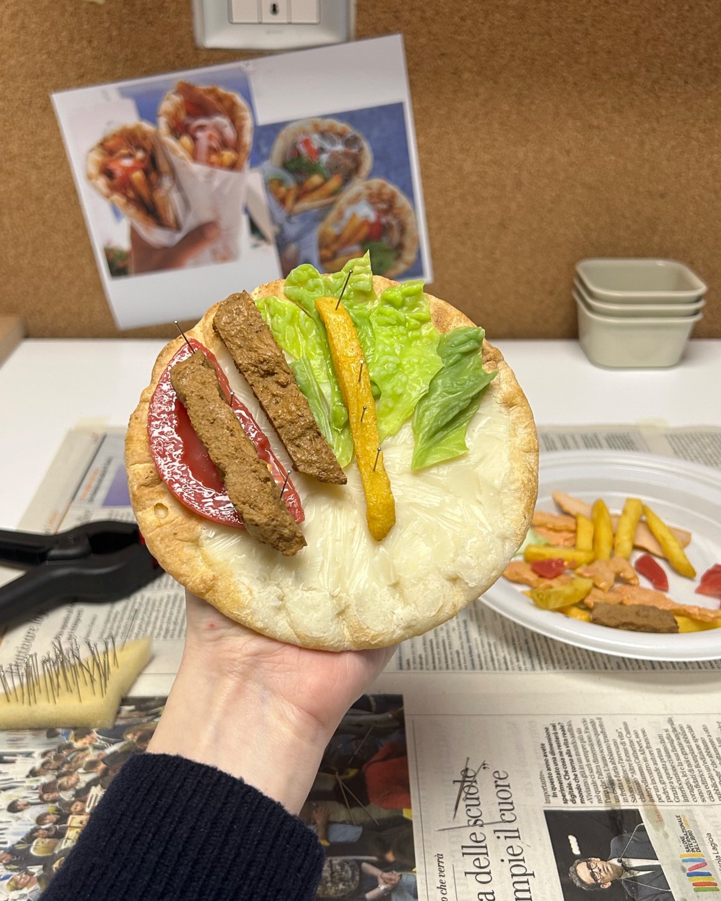 Pita work in progress fake food