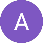 Purple circle with a white letter A in the center