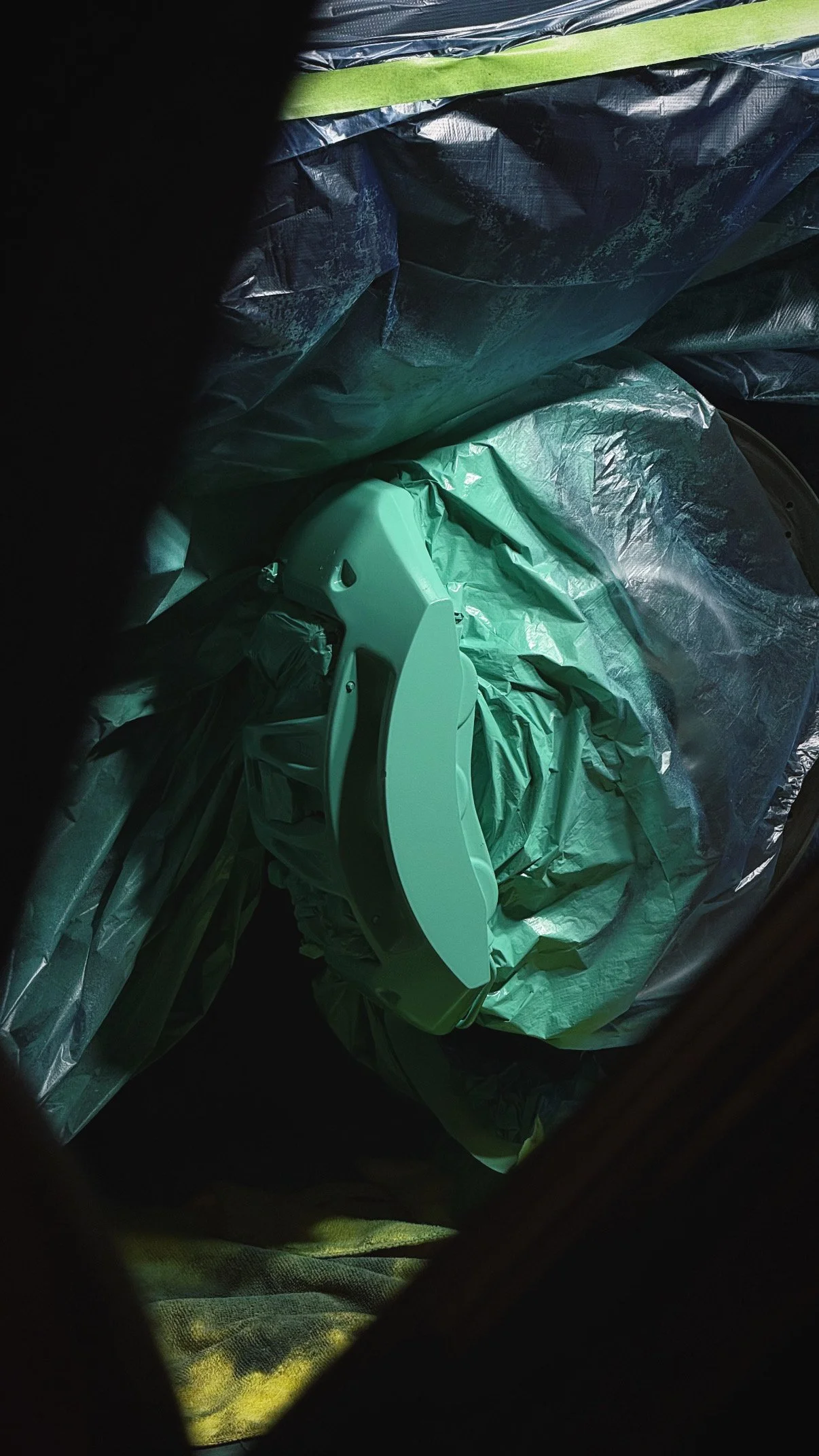 MINT GREEN brake caliper painted MINT GREEN at AGATHOS MOTORS LAB