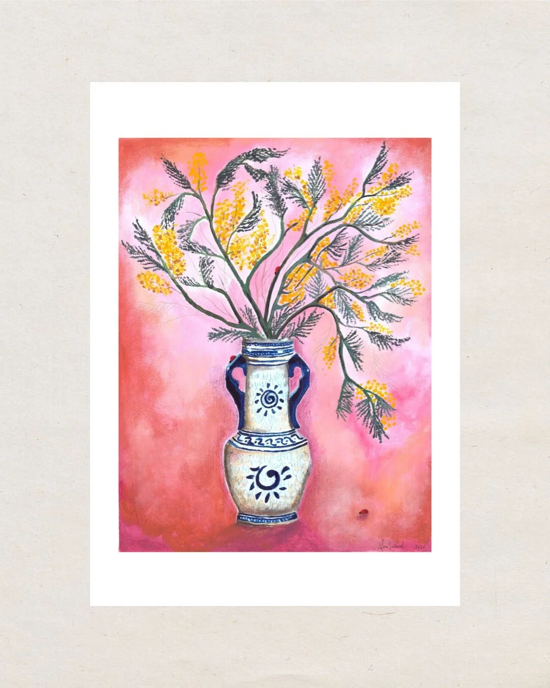 Mimosa en Jarrón Print