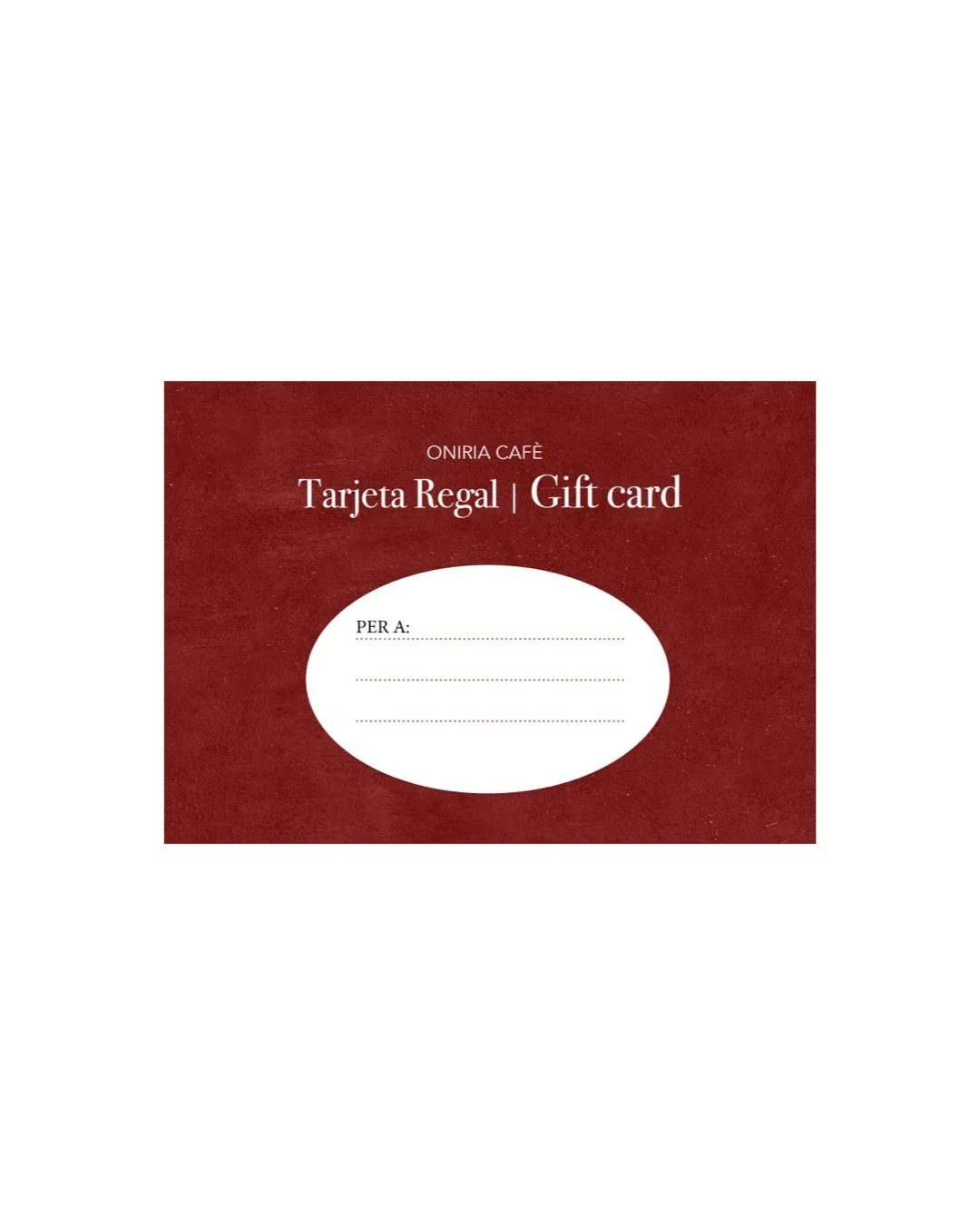 Tarjeta regalo ONIRIA