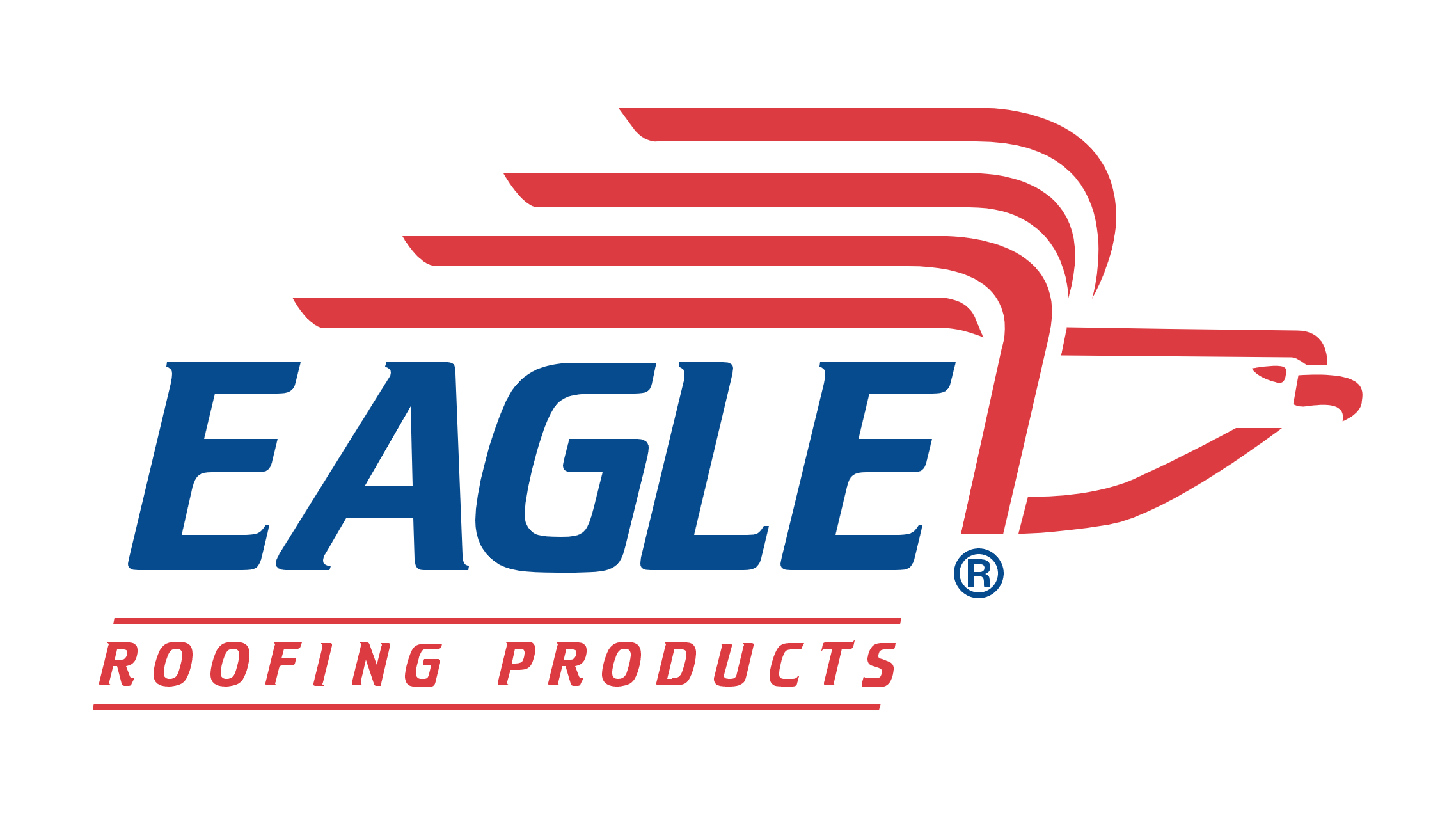 Eagle Roofing Products logo featuring a stylized eagle head with red and blue text.