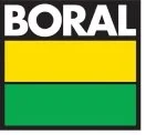 Boral logo with black, yellow, and green horizontal stripes.