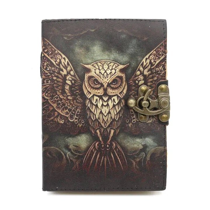 Wise Old Owl Blank Leather Journal (5 X 7 in.)