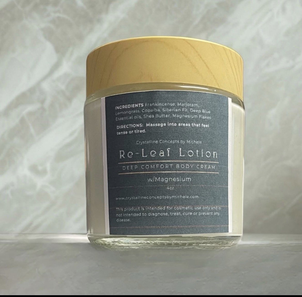 Re-Leaf - A Magnesium Infused Botanical Comfort Cream - 2oz Glass Jars