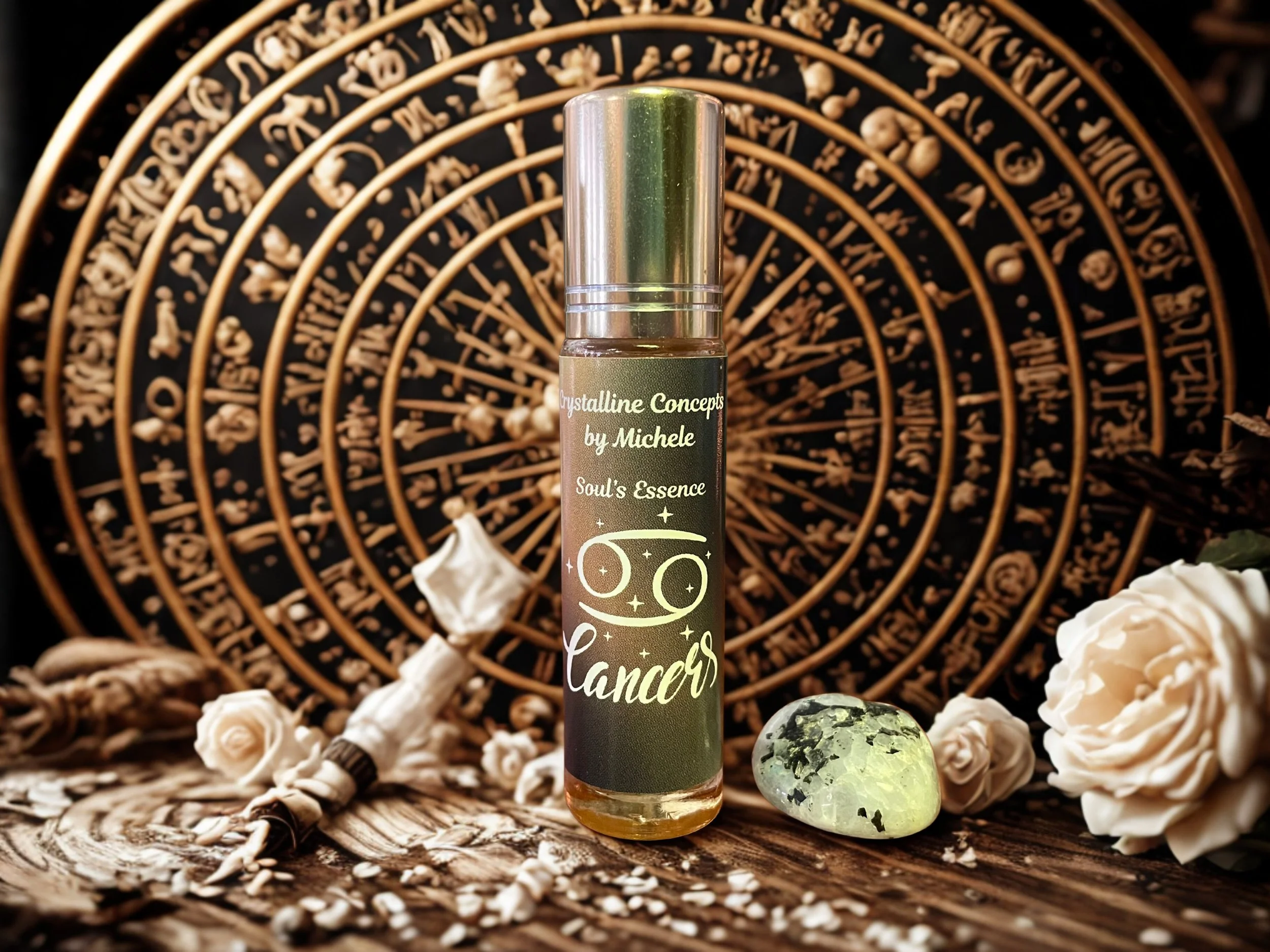 Cancer Soul's Essence Zodiac Roller w/Crystal