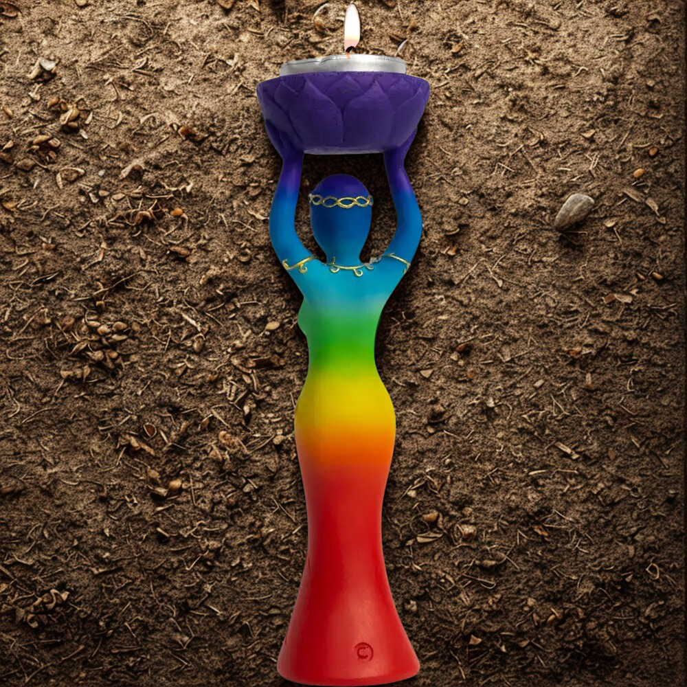 Chakra Goddess - Tea Light Figure 7"H x 1.5"W