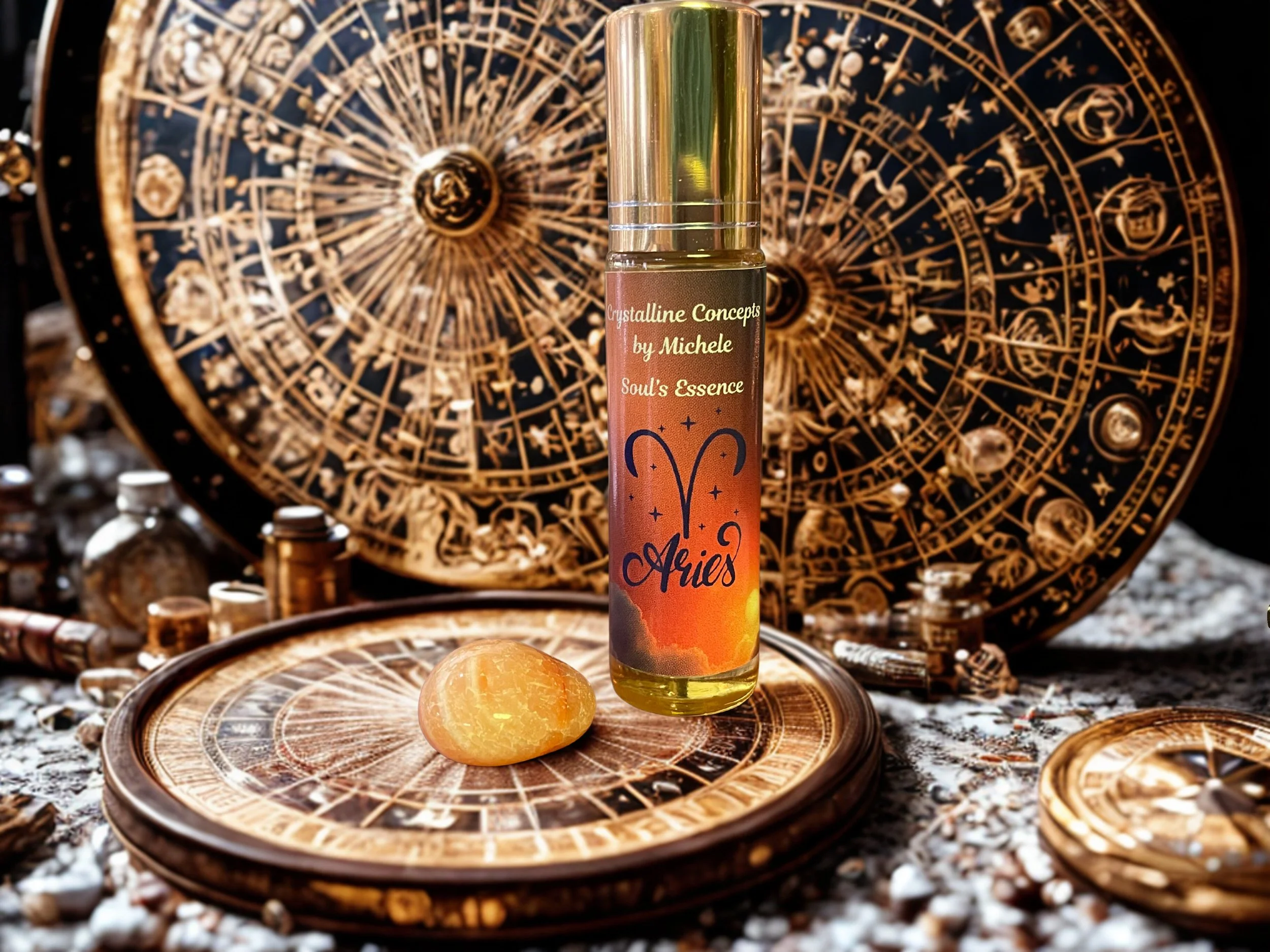 ARIES - Soul's Essence Zodiac Roller w/Crystal