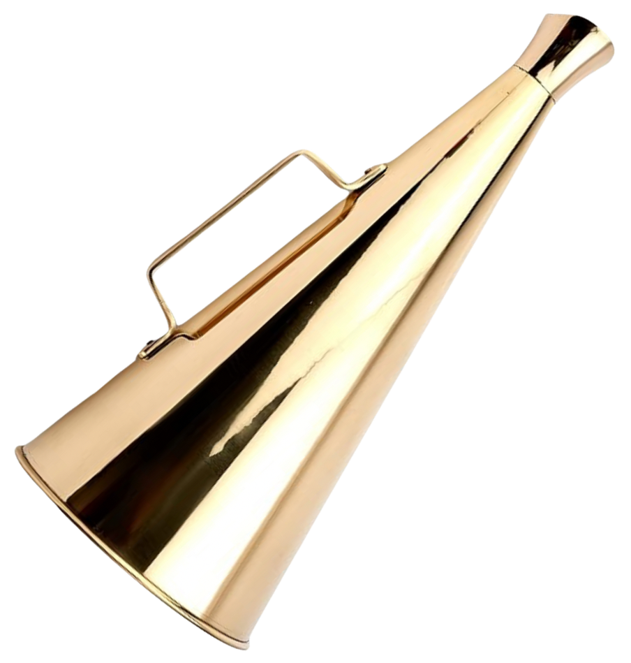 Gouden muziekknikker met handvat