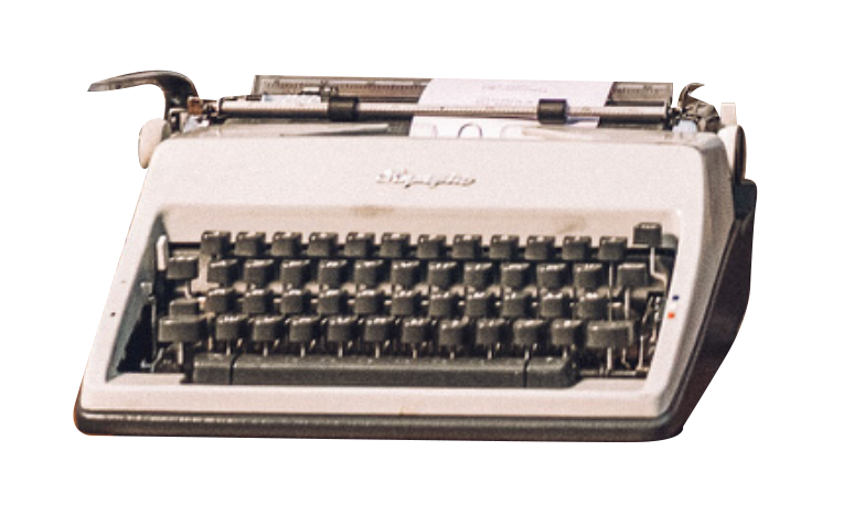 Een oud kantoor rader typemachine op een houten bureau.