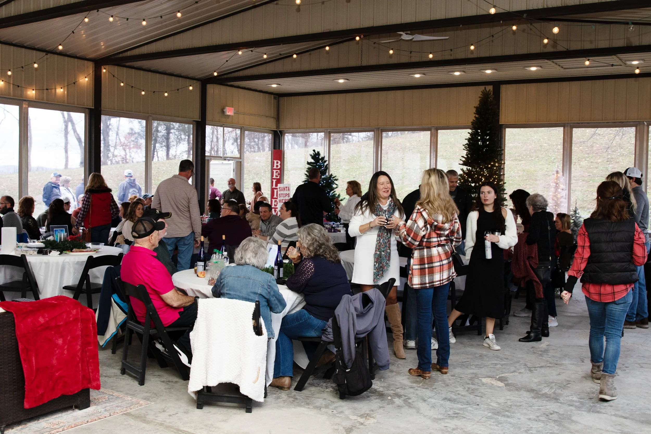 Inside the Hilltop Venue at Christmas
