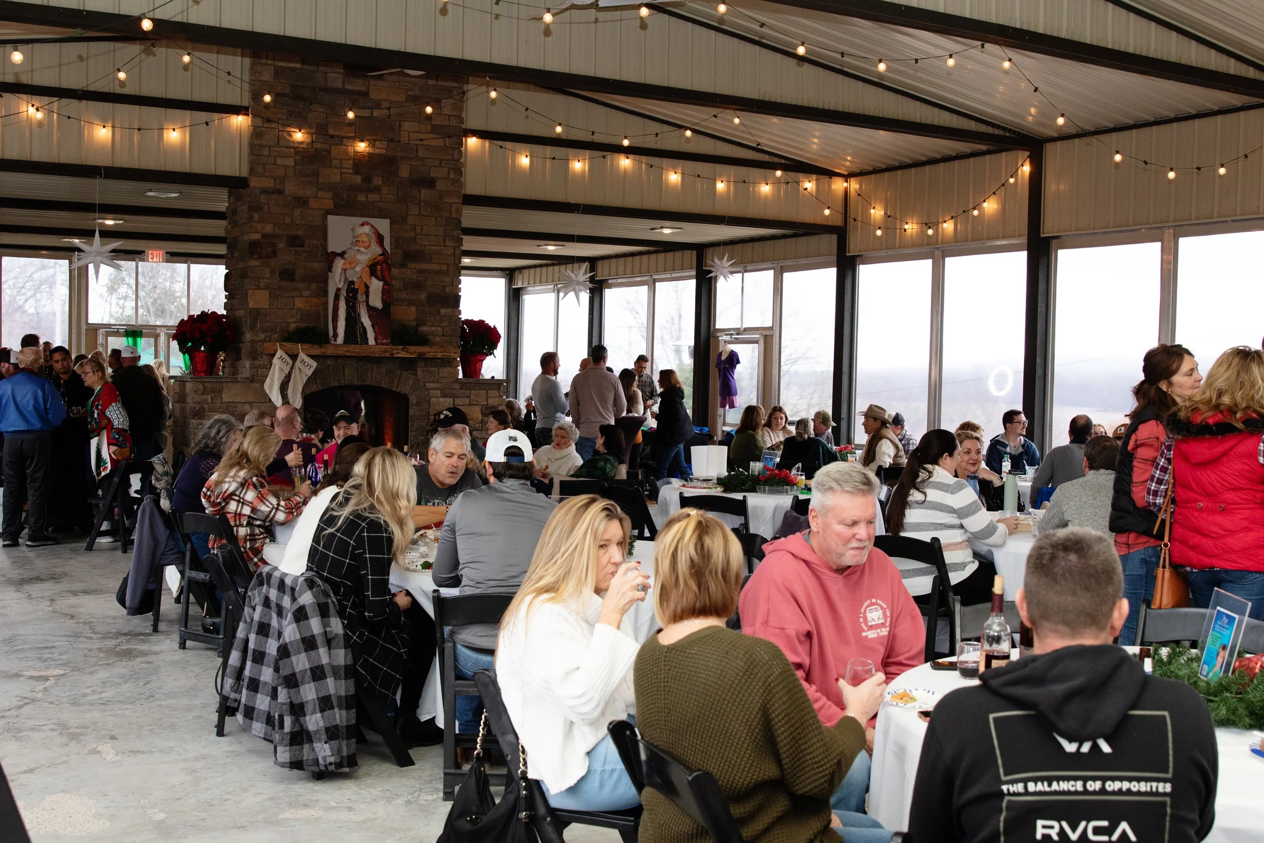 Inside the Hilltop Venue at Christmas