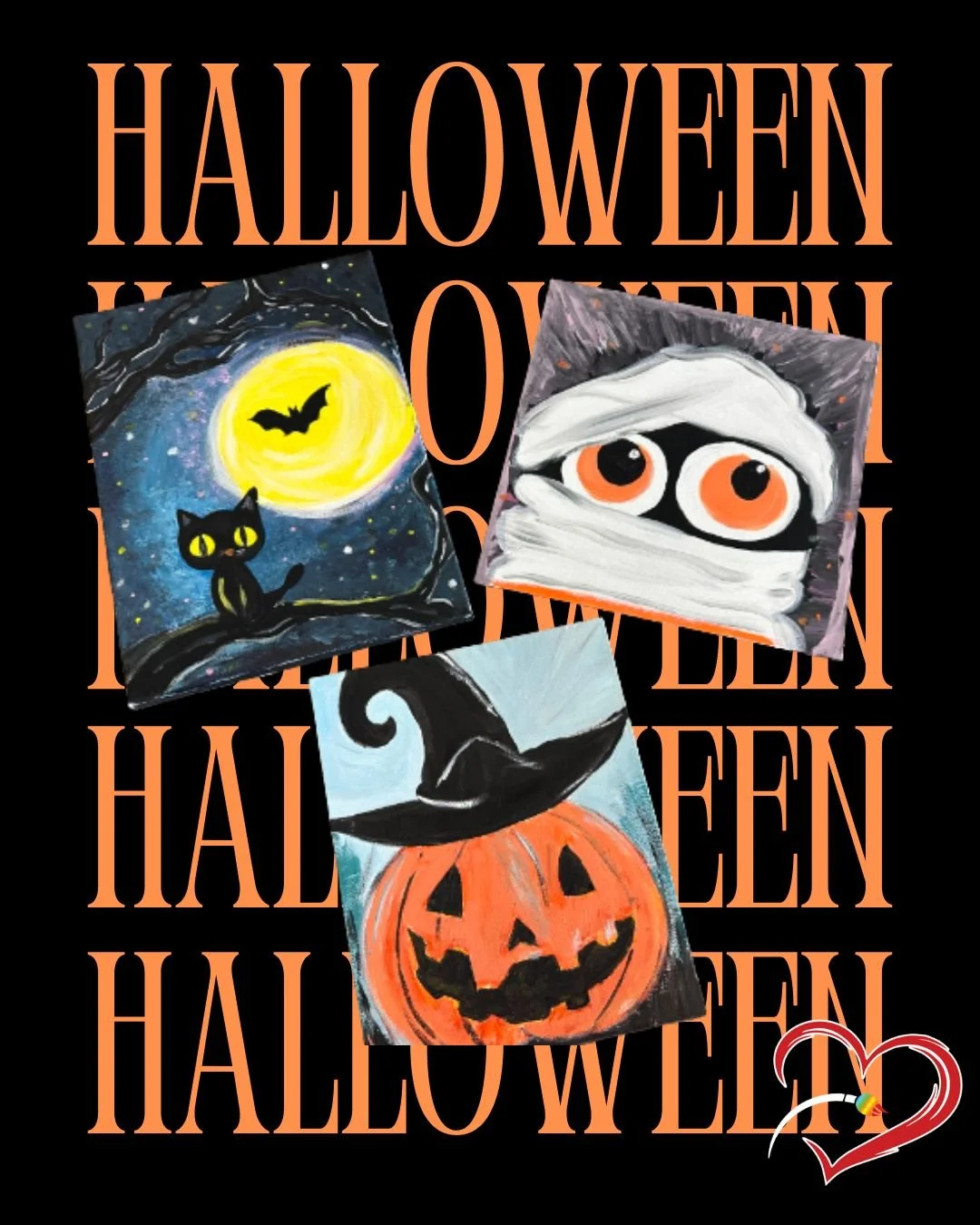 Join us TONIGHT for our Halloween Family Paint Night and create one of these boo-tiful canvases! 🧡

🧡 Friday, October 10th from 6:30-8:30 pm

Sign up now!

#FamilyPaintNight #HalloweenFun #SevernaParkMD #GottaHaveHeART #FallArt