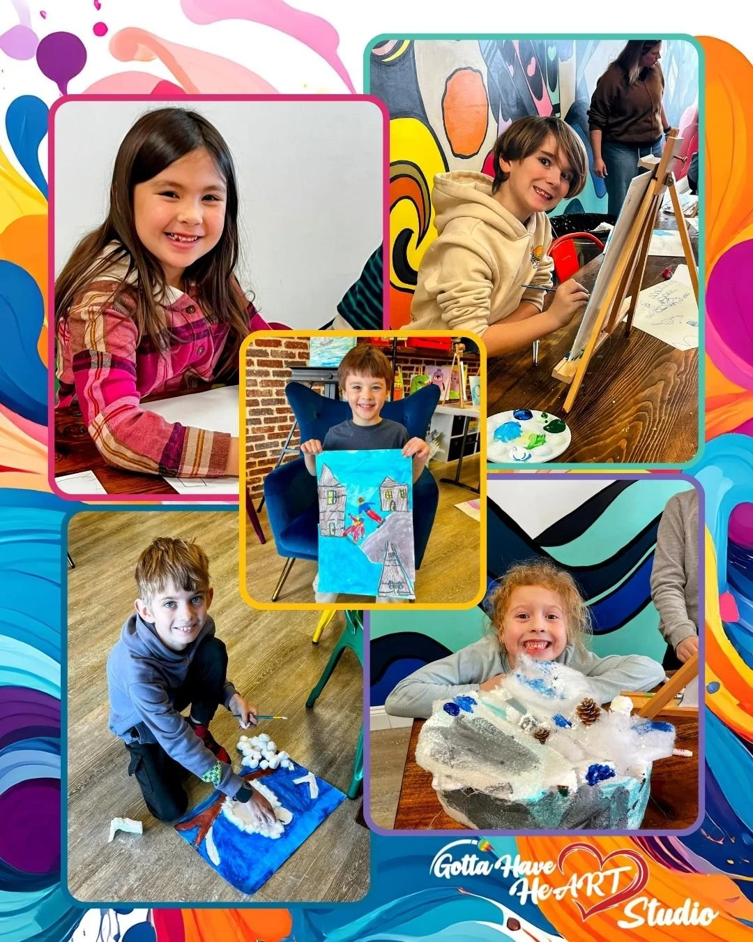 💛🎨 Happy kids, messy hands, and big smiles all around 

There&rsquo;s nothing better than seeing our artists fully in the moment! We love watching them create, explore, and have fun in the studio. Every project is different, but the joy and those p