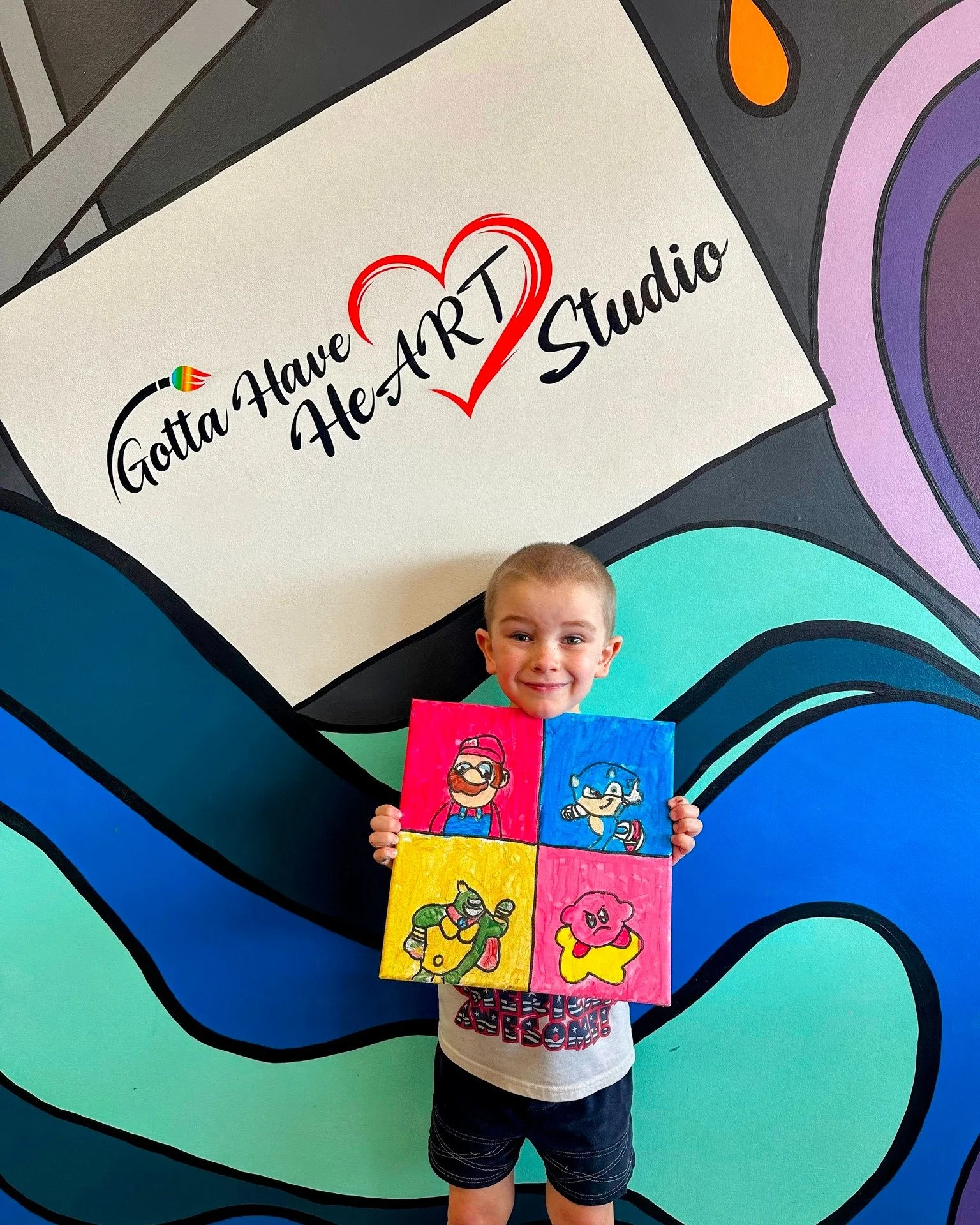 🍄⭐ Leveling up creativity in Homeschool Art! ⭐🍄

One of our talented artists created an awesome game-inspired masterpiece featuring favorite video game characters. 

Thinking about trying Homeschool Art? This Wednesday is our last class before Summ
