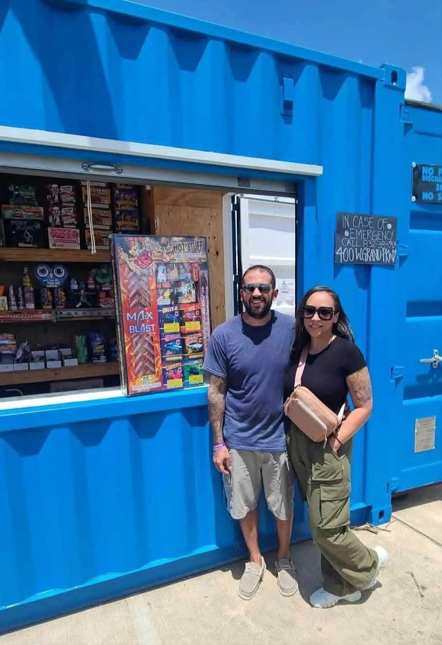 Customers shopping at an Evolution Fireworks Stand near Houston TX