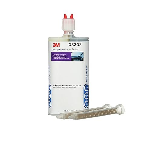 3M Heavy-Bodied Seam Sealer, 08308, Two-Part, Self-Mixing, Automotive Epoxy.
HIGH-PERFORMANCE: Two-part epoxy seals vertical and horizontal seams to match OEM seals
METERED MIXING: Dual syringe cartridge eliminates the difficulty and mess of manual m