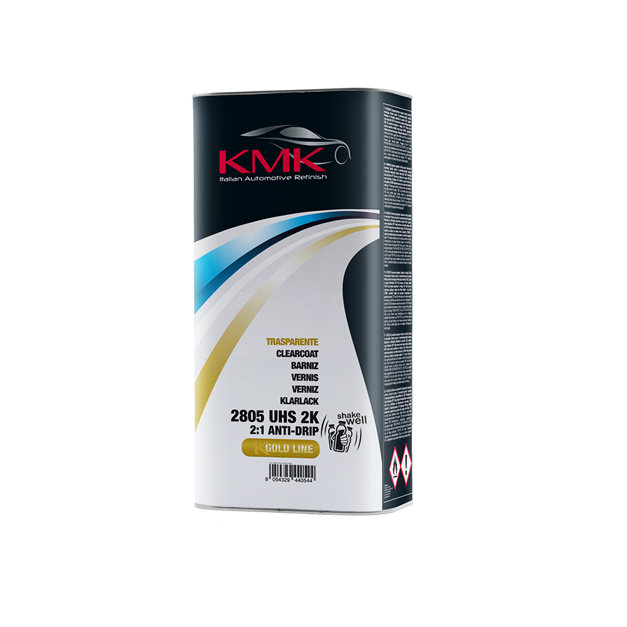 UHS Antidrip Clearcoat
It prevents sagging while ensuring excellent spread.
Ease of application, excellent spreading, high gloss and fast drying time.
It is especially suitable for bodyshop repair work using waterbourne base coats as it cuts effects