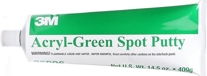 3M Acryl Putty, 05096, Green, 14.5 oz.
Putty fills minor surface imperfections
Easy working properties include good spreadability
Leaves smooth edges with quality feathering
Low shrinkage offers better final results