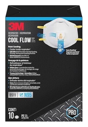 3M N95 Respirator 8511.
NIOSH-APPROVED N95 for at least 95 percent filtration efficiency against certain non-oil-based particles and aerosols
3M COOL FLOW EXHALATION VALVE helps direct exhaled air downward and allows for easy breathing
UP TO 50% EASI