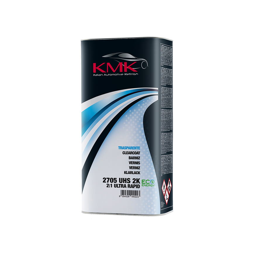 UHS acrylic Clearcoat, very fast drying
It is ideal for both small parts and full car painting.
High gloss, beautiful finish and easy to use, due to a very low viscosity.
Excellent adhesion on matt bases for two coats of solvent-based and water-base