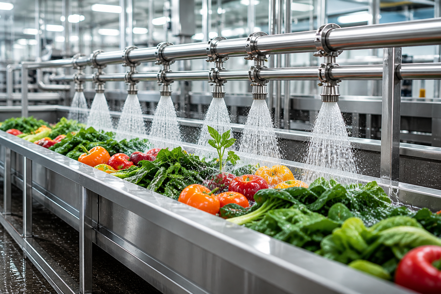 Commercial ozone water treatment system for food processing and sanitation applications
