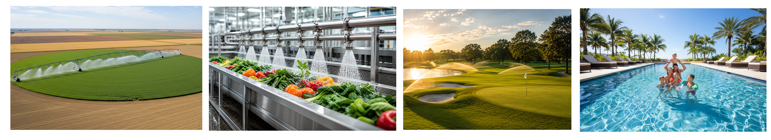 Custom water treatment systems for irrigation, sanitation, pools, and large-scale commercial applications