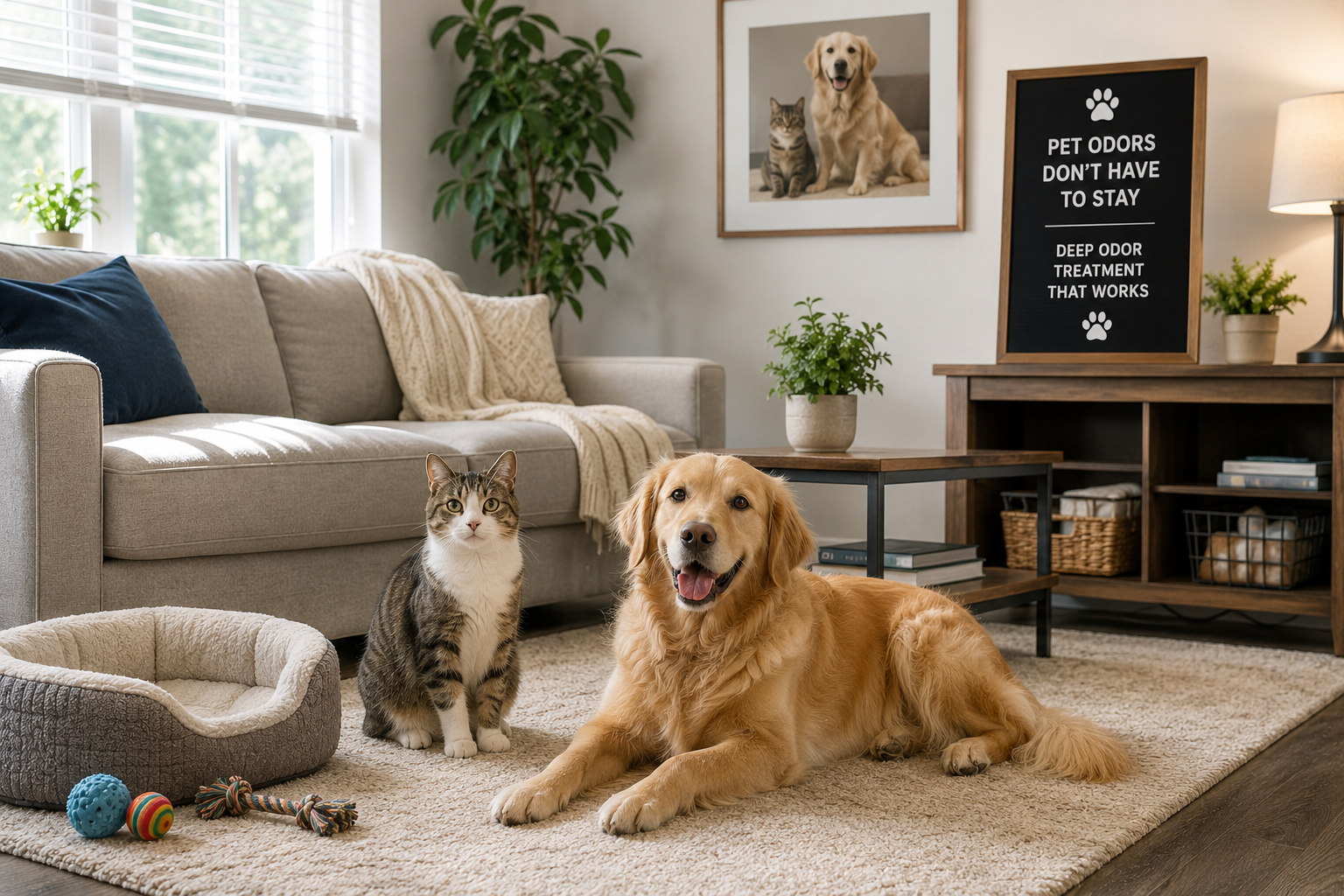 Ozone treatment application for pet odor treatment in residential and commercial environments