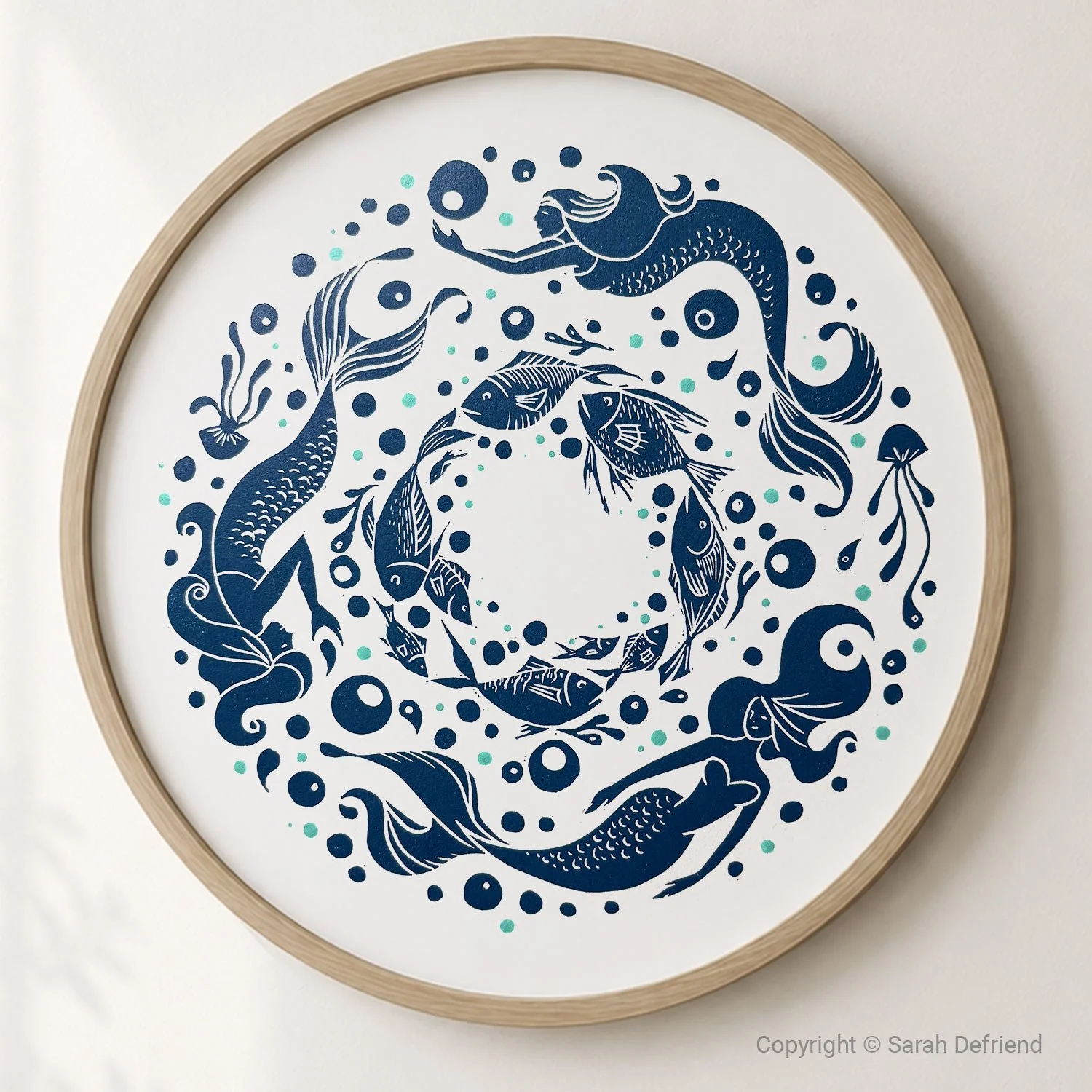 Swirl Lino Print By Sarah Defriend