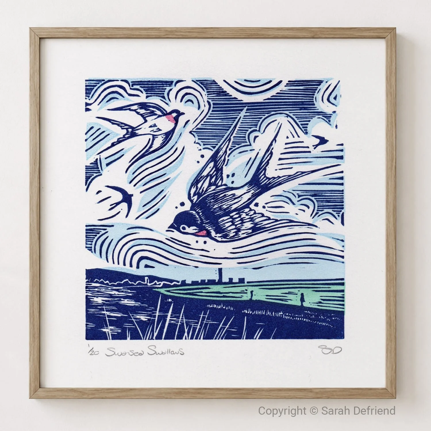 Swansea Swallows Print by Sarah Defriend