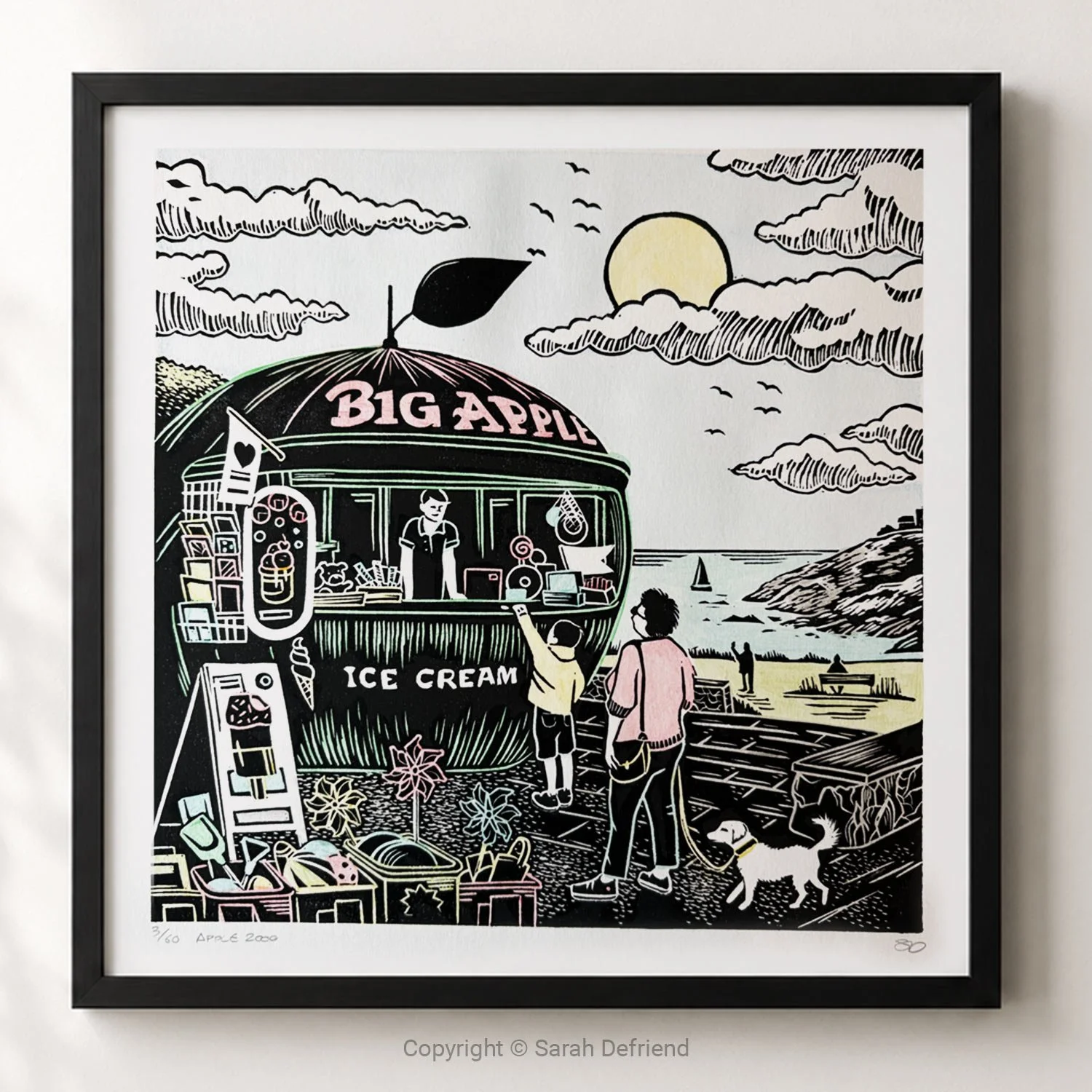 Apple 2000 Lino Print By Sarah Defriend