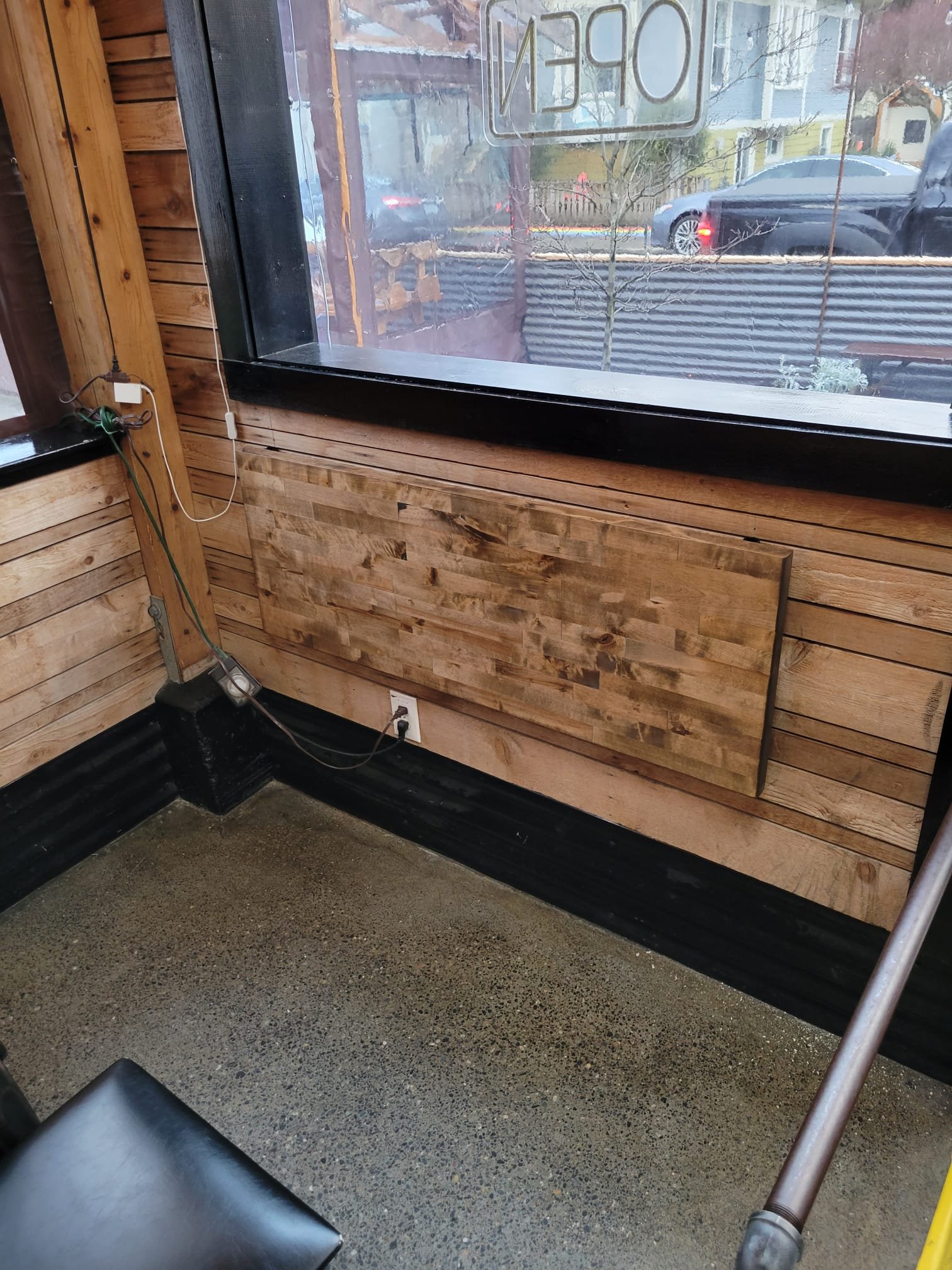 Custom Fold-up Bar Table for the Tin Shed Garden Cafe in Portland Oregon