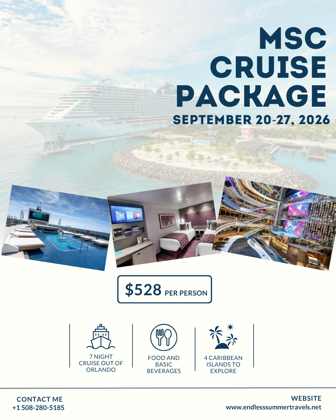 Text on a gradient background says, "Check back next year for new Work and Travel Deals!"
