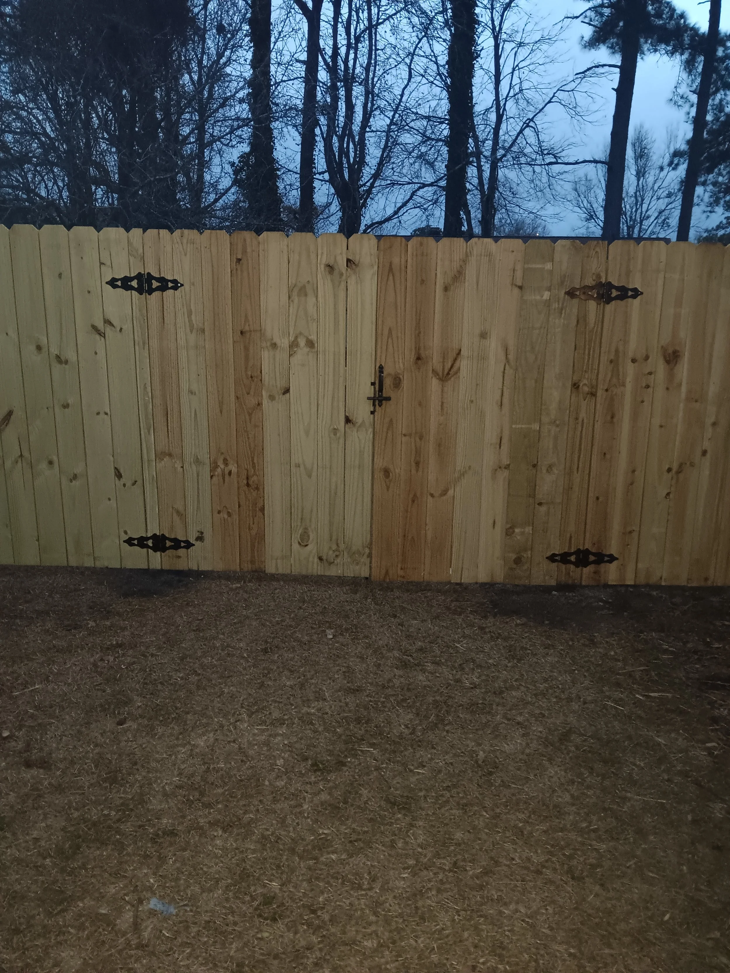 Install New Fence W / Double Gate & Single Gate