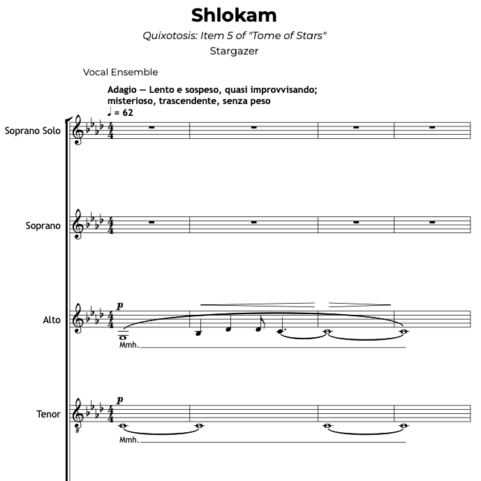 Sheet music for song "Shlokam"