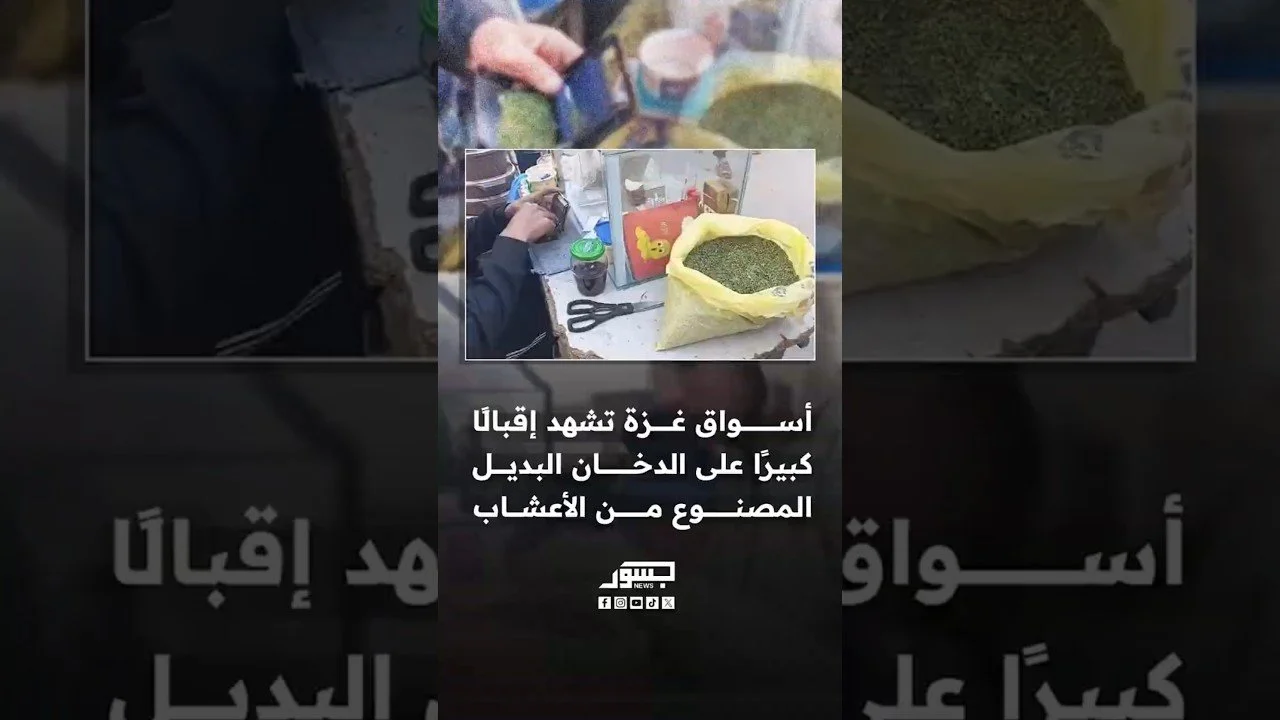 أسواق غزة تشهد إقبالًا كبيرًا على الدخان البديل المصنوع من الأعشاب