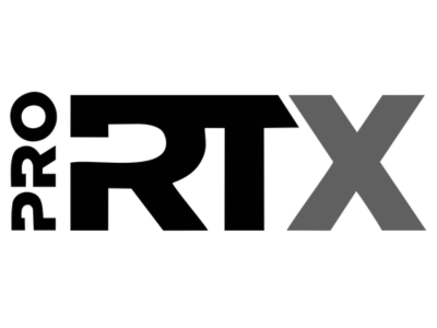 Pro RTX logo with black and gray text on a white background.
