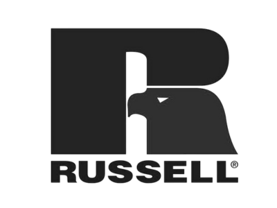 Russell logo with a stylized letter R and the word "Russell" beneath it.