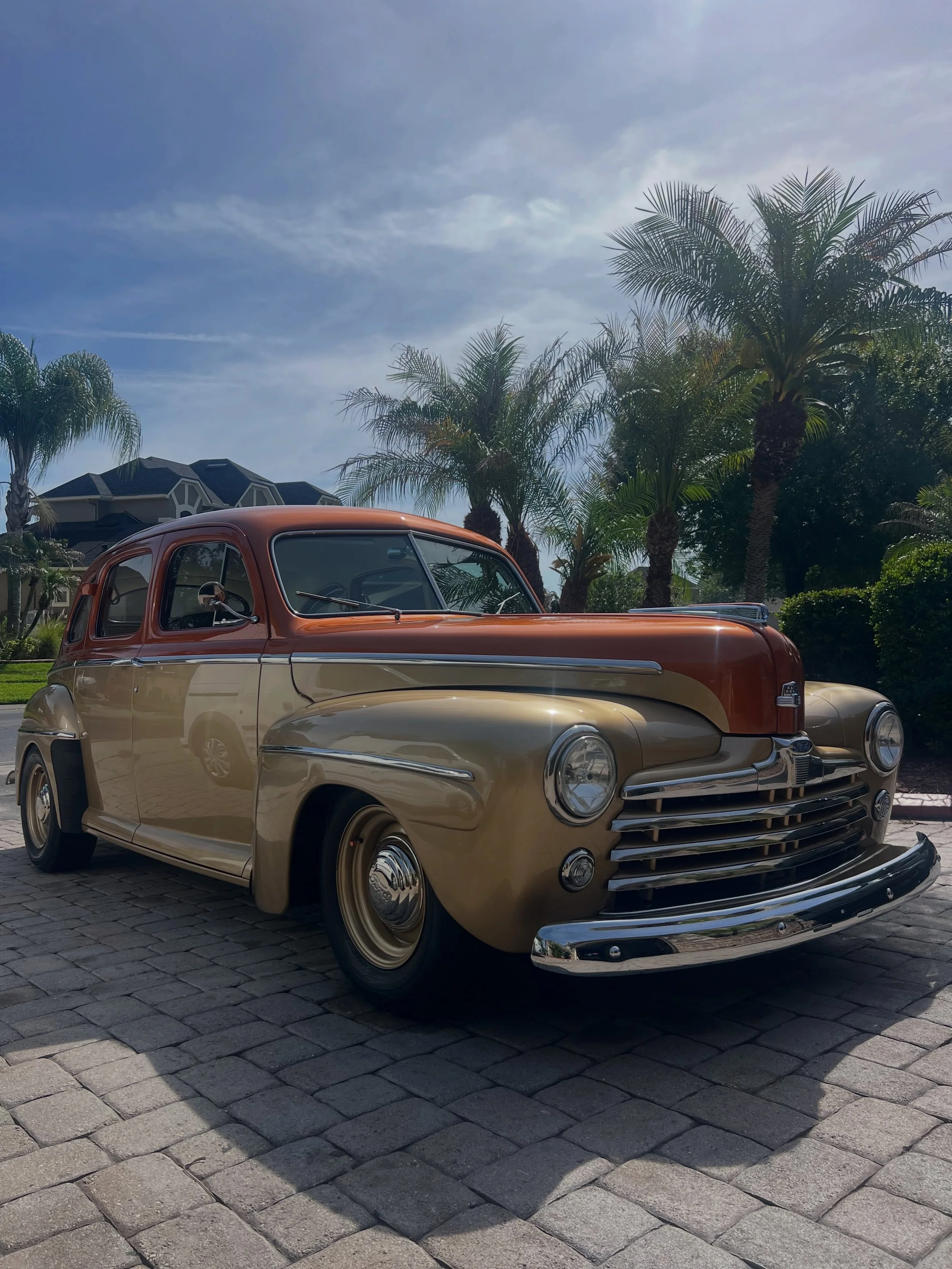 Ford Supe Deluxe 8 got an Essential Detailing Package:

1. Hand wash
2. Bug removal and tree sap removal
3. Deep tires and rims cleaning 
4. Door jambs cleaning
5. Tire shine
6. Mirror and window cleaning
7. Interior vacuuming
8. Interior blow up to 