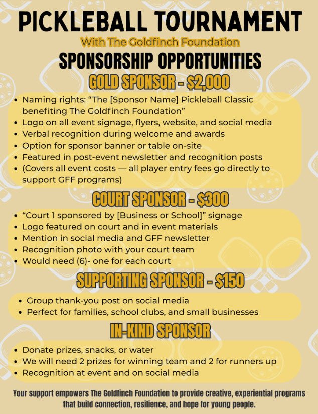 Sponsorship opportunities