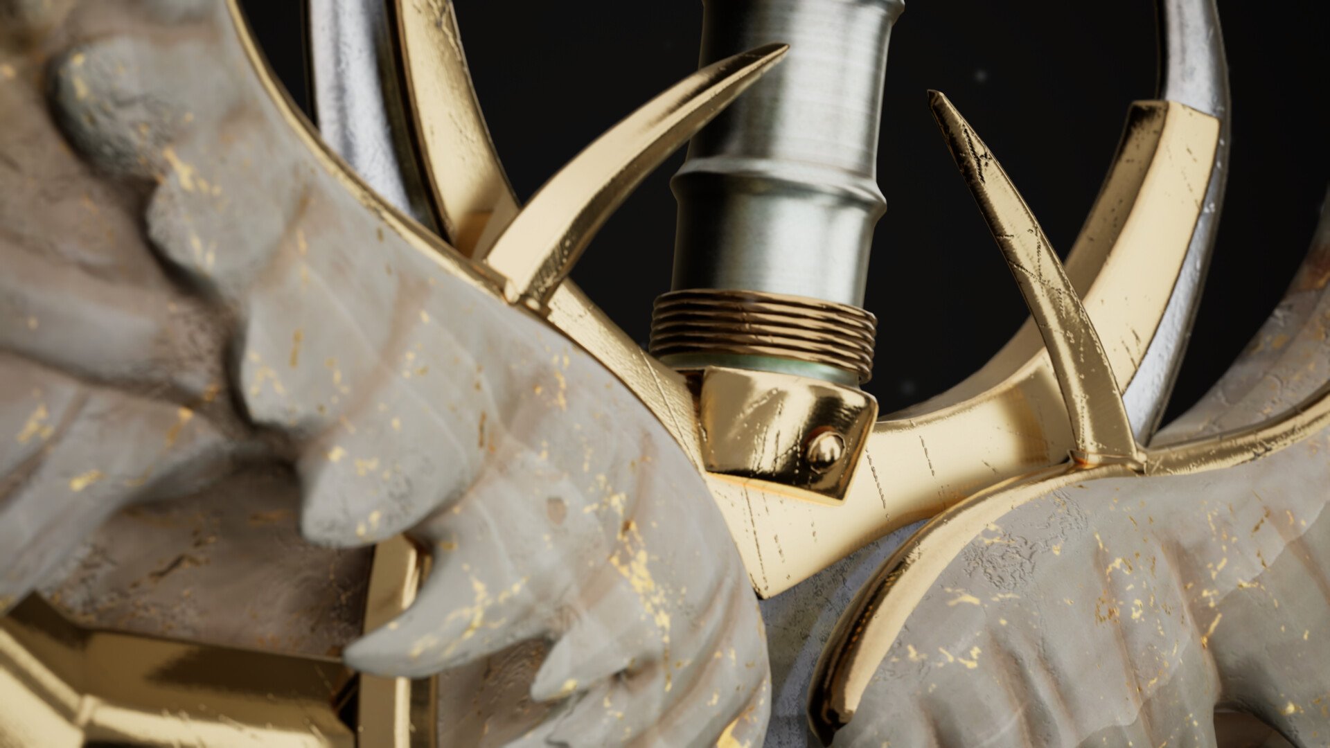 I added a bit emmision and metalness for the golden bit on the wings, to give it a bit of elegant feeling.
