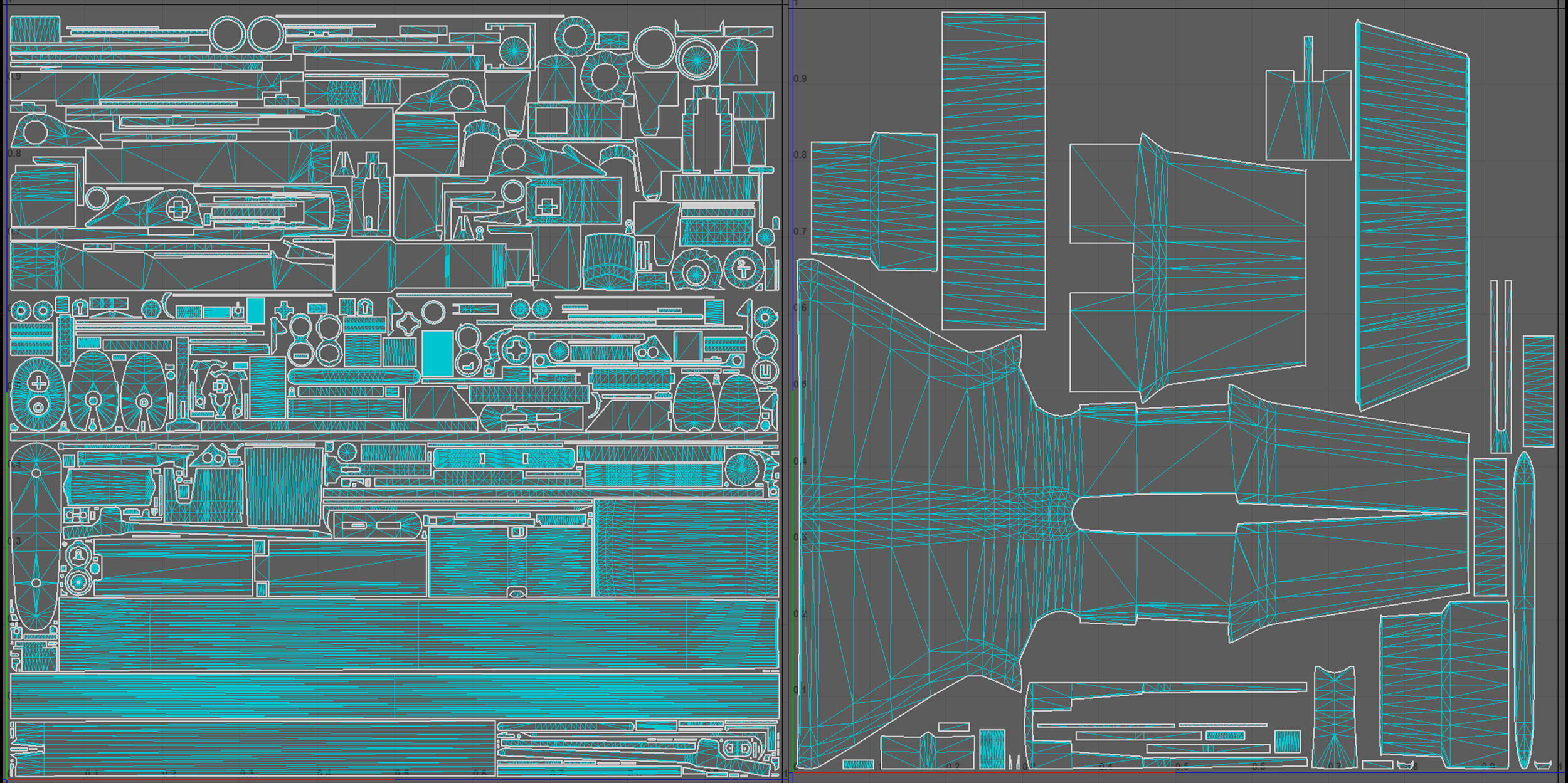 For Cinematic: Two materials were used for the mid-poly, split into wood and metal, for maximum texture quality.