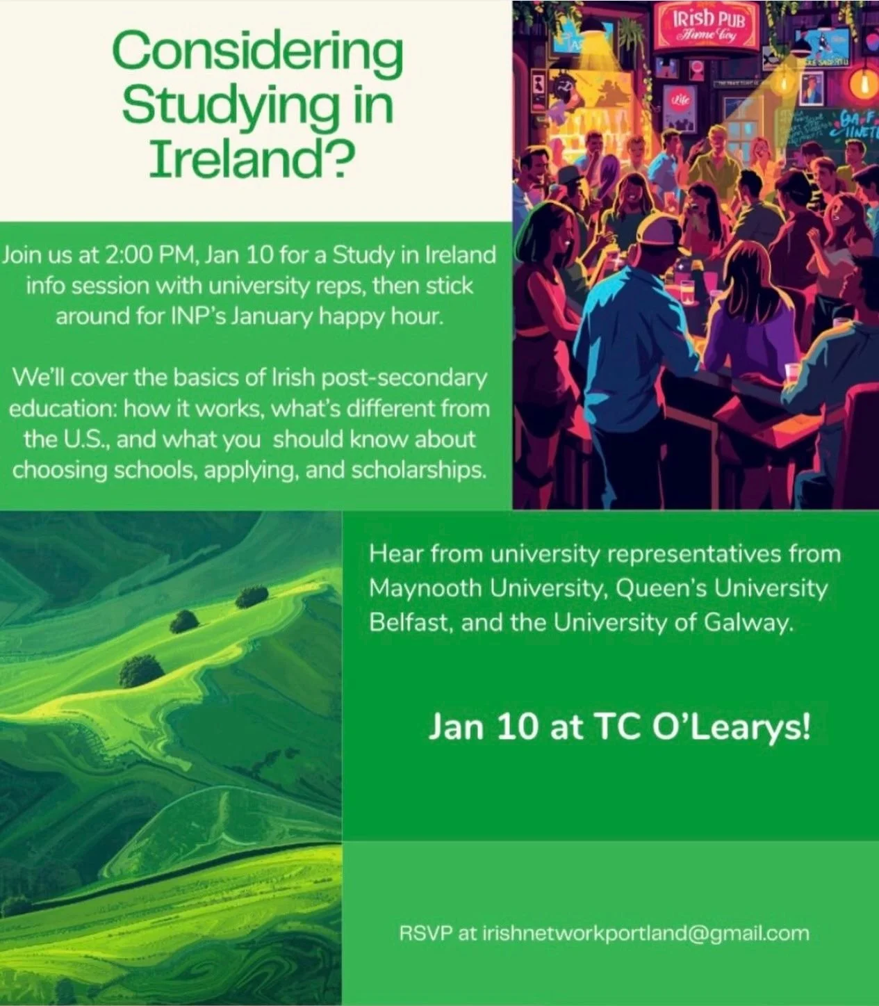 Study in Ireland Info Session &amp;January Happy Hour