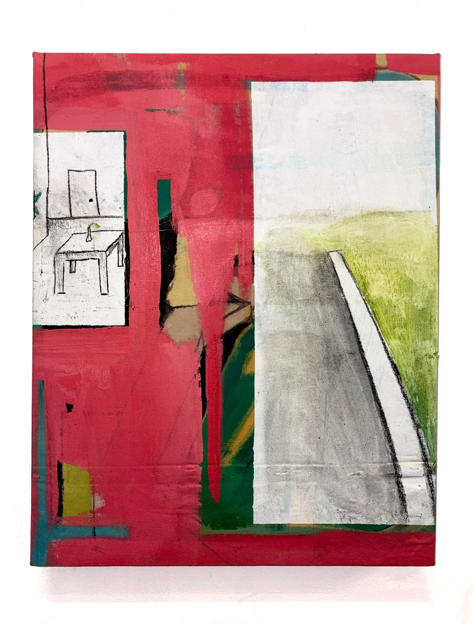 "Behind Closed Doors"🚪⛳️🚪
20.5" x 27"
Acrylic, charcoal, house paint on canvas.