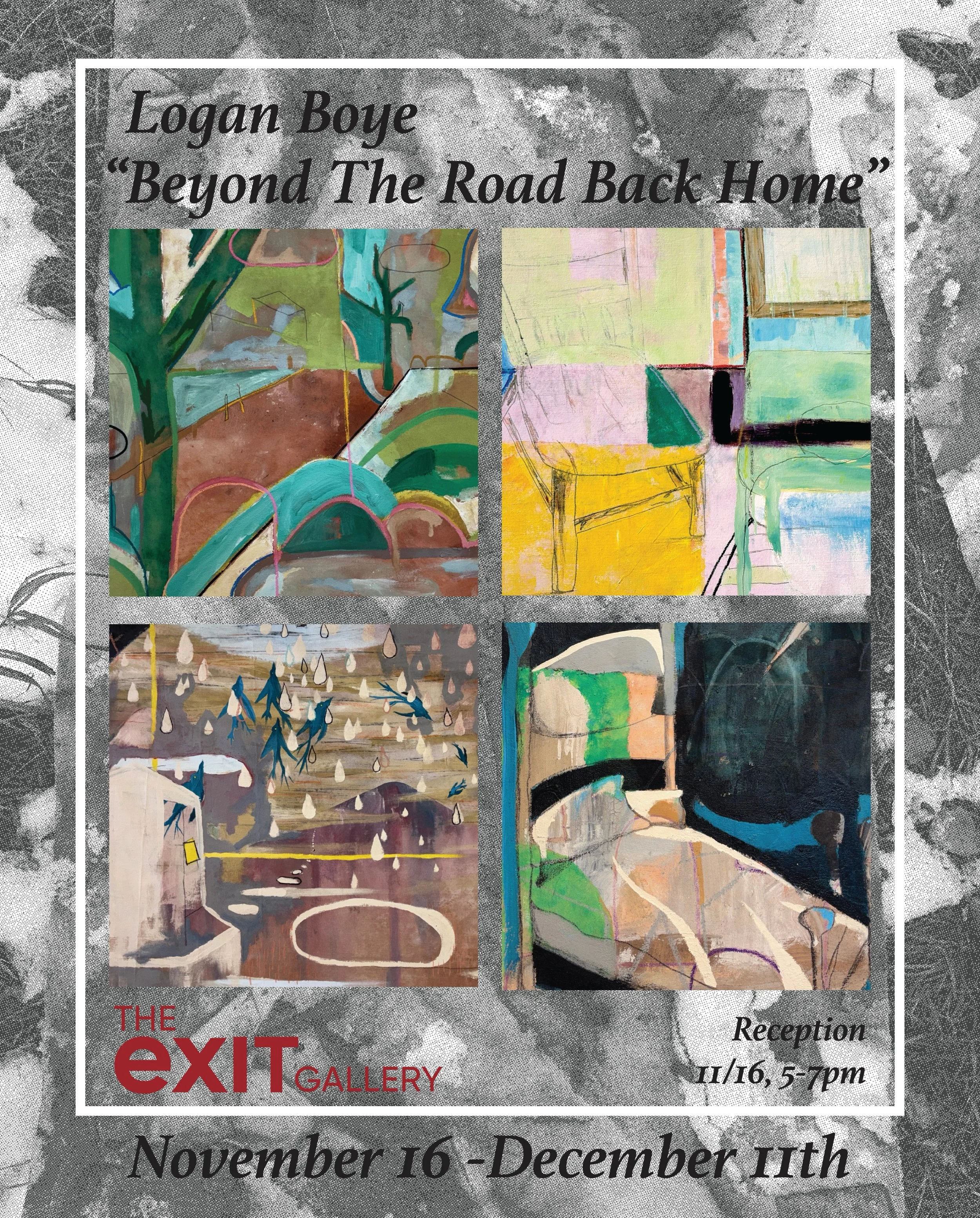 I'm super excited to announce my solo show at the Exit Gallery this November 16th. It's gonna be a hoot and a holler and one you don't wanna miss 

Location - The Exit Gallery located in the Sub Union building on campus 

Reception - Opening day 11/1