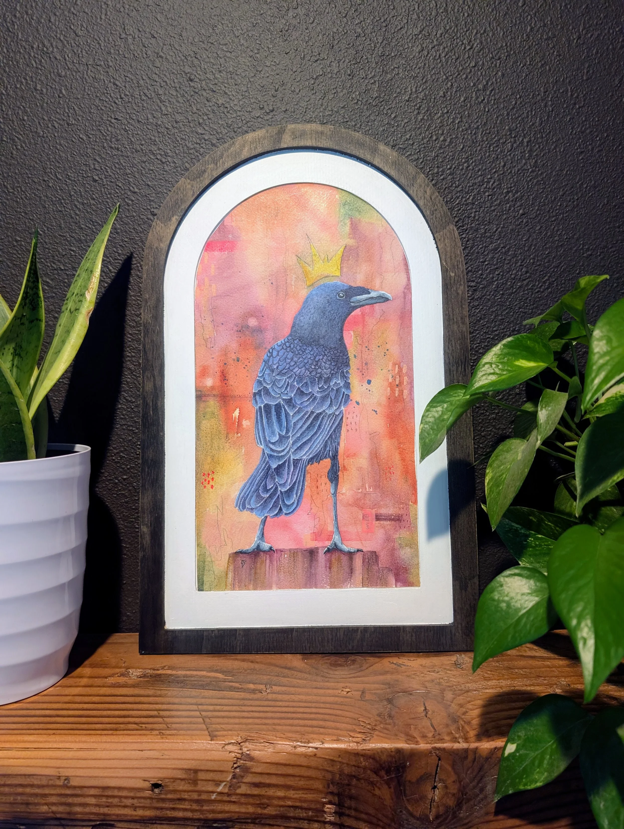 City Bird | Original Watercolor Crow Painting | Award-Winning | The Mossy Wild