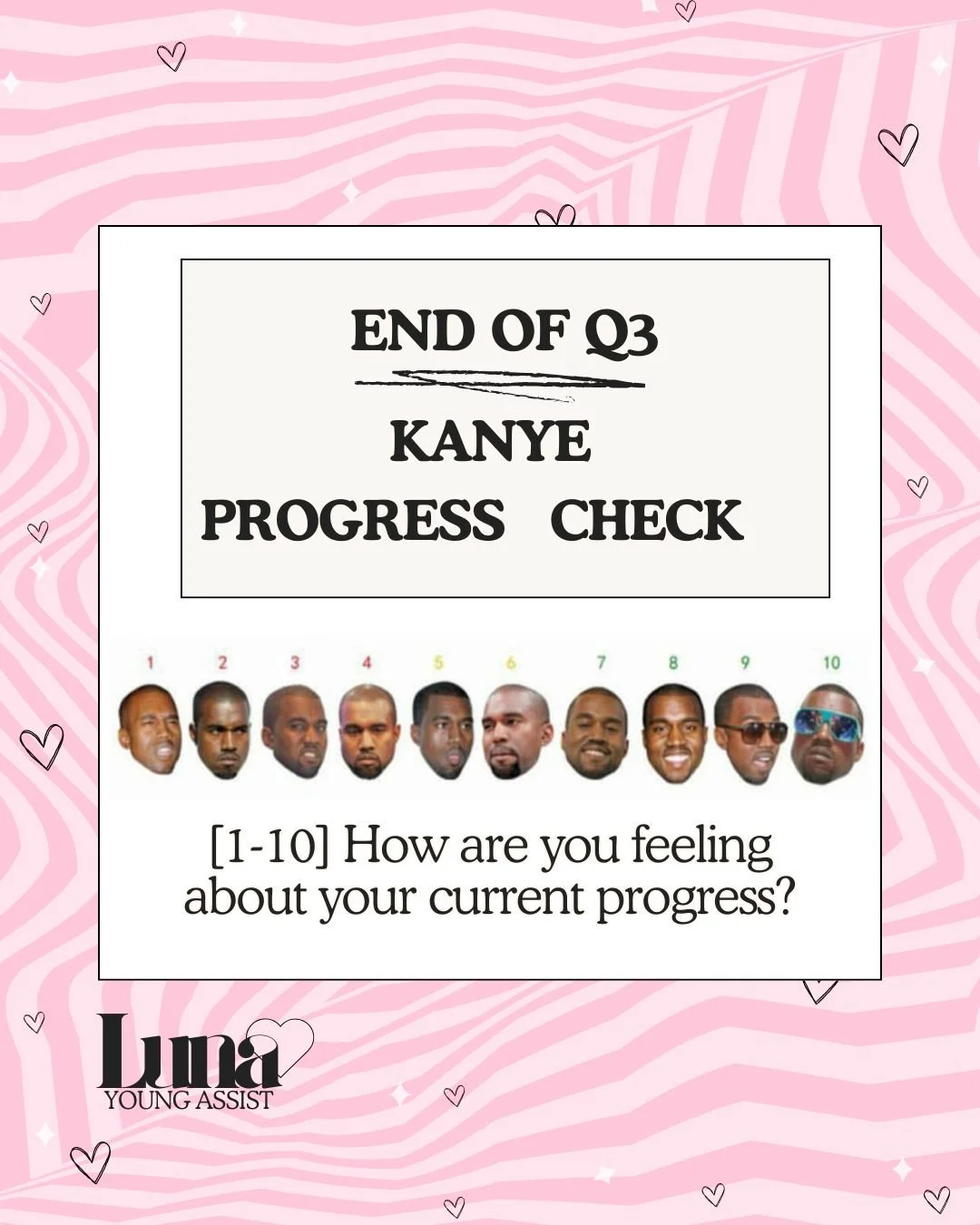 Just checking in Bestie! 
How are we feeling (on a scale of Kanye to Kanye) wrapping up Q3? If you are falling between 1-5, send me a DM and let's get you feeling confident about Q4 and ready to accomplish your 2026 goals! 🩷
- DM me "Book"
