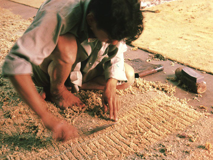 Weaver finishing rug