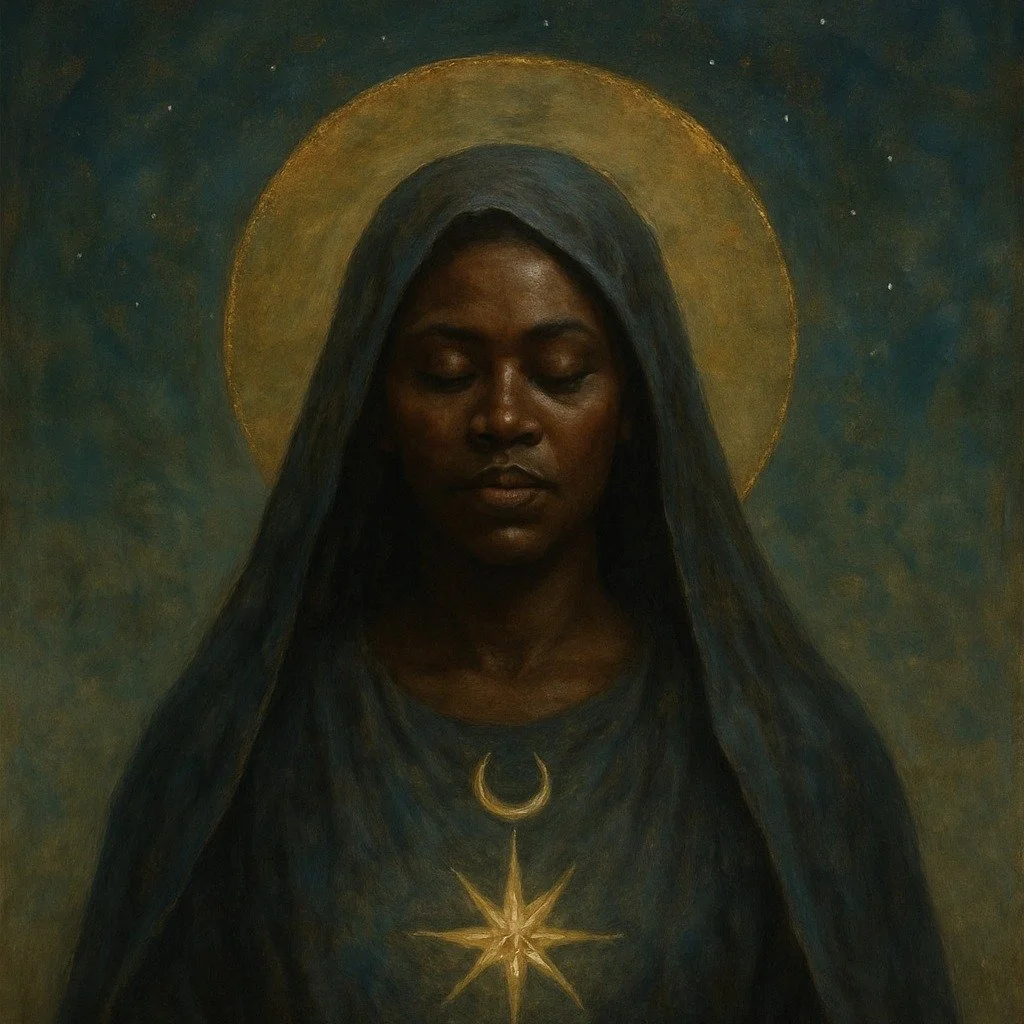 She left behind no throne&mdash;only rhythm.
No laws&mdash;only tides.
No punishment&mdash;only seasons.

And from her veiled throne, she gave us holy covenants:
&ldquo;You are not mine. You are me.&rdquo;
&ldquo;Do not sing or praise me solely in gr