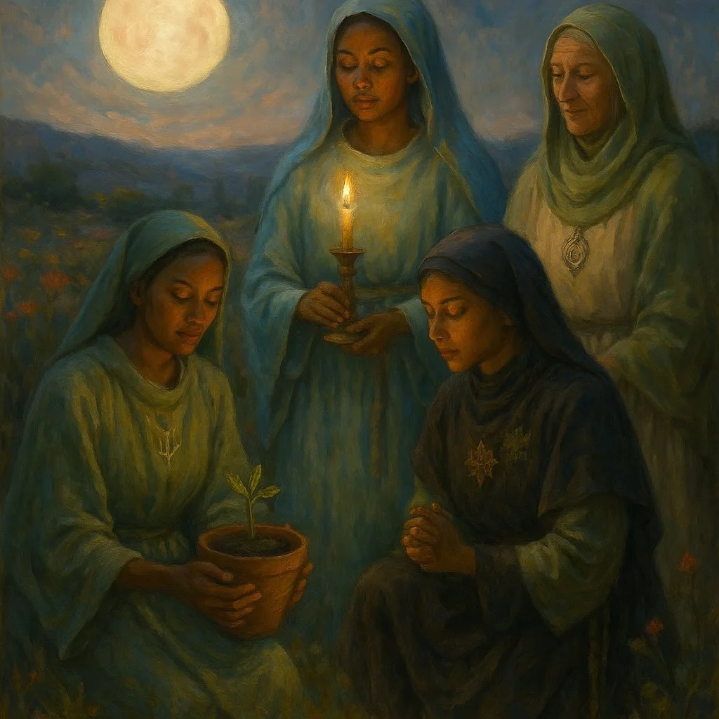 ✨ The Great Mother stirs, and the world breathes anew.

🌸 Feast of First Light
🗓️ First full moon after the spring equinox
🌱 Theme: Awakening &middot; Renewal &middot; Sacred Beginnings

Each year, we gather under the first full moon of spring to 